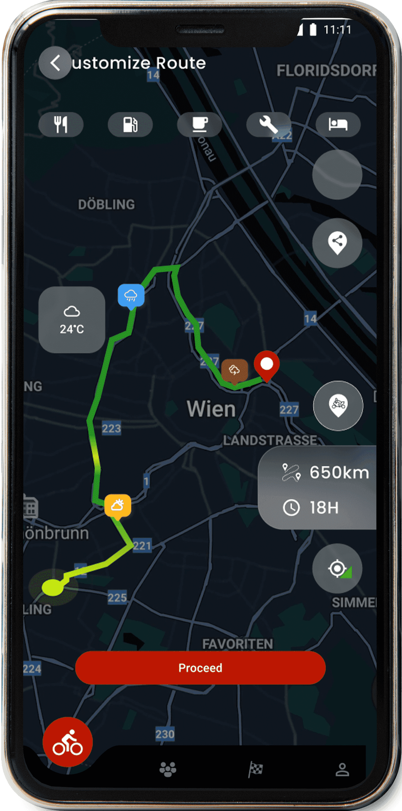 Home 11 customize rout with wheter update