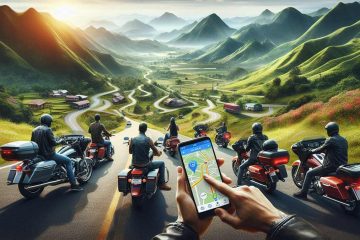 A group of rider with Motorcycle GPS Apps and Riding Routes