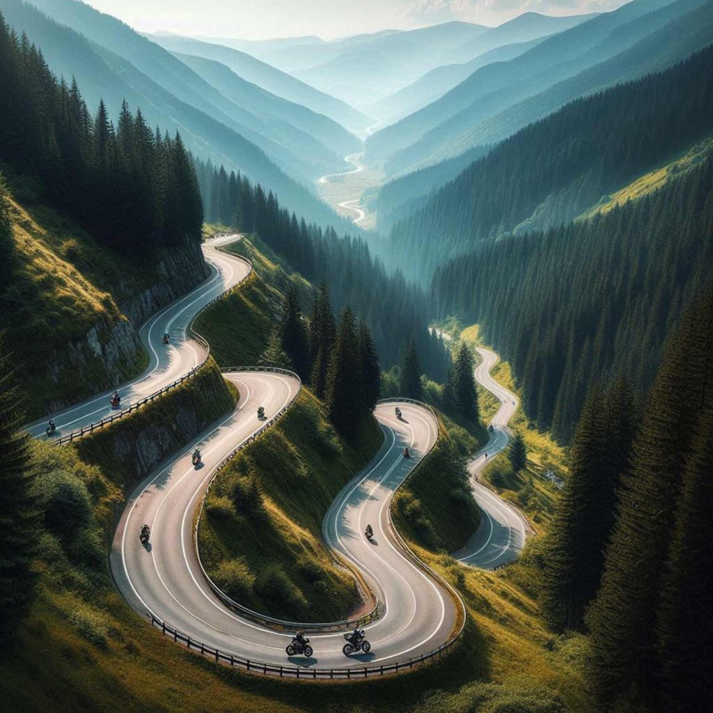 view of Transfăgărășan Highway, Romania